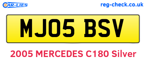 MJ05BSV are the vehicle registration plates.