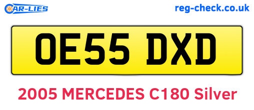 OE55DXD are the vehicle registration plates.