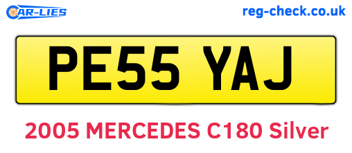 PE55YAJ are the vehicle registration plates.