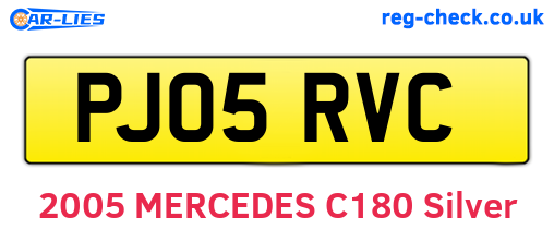 PJ05RVC are the vehicle registration plates.