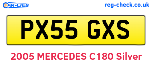 PX55GXS are the vehicle registration plates.