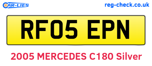 RF05EPN are the vehicle registration plates.