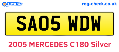 SA05WDW are the vehicle registration plates.