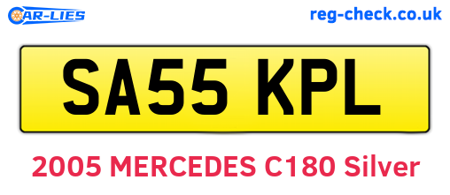 SA55KPL are the vehicle registration plates.