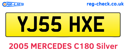 YJ55HXE are the vehicle registration plates.