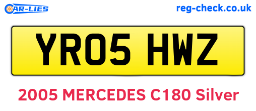 YR05HWZ are the vehicle registration plates.