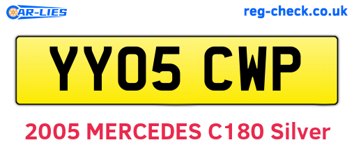 YY05CWP are the vehicle registration plates.