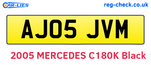 AJ05JVM are the vehicle registration plates.
