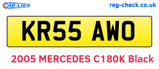 KR55AWO are the vehicle registration plates.