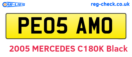 PE05AMO are the vehicle registration plates.