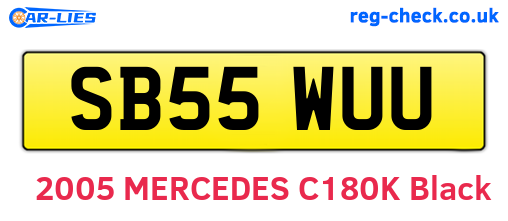 SB55WUU are the vehicle registration plates.