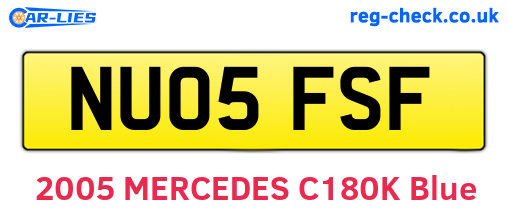 NU05FSF are the vehicle registration plates.