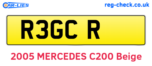 R3GCR are the vehicle registration plates.