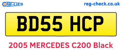 BD55HCP are the vehicle registration plates.