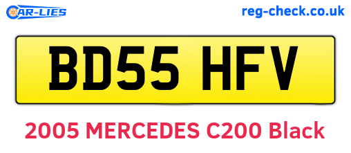 BD55HFV are the vehicle registration plates.