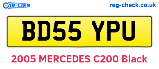BD55YPU are the vehicle registration plates.