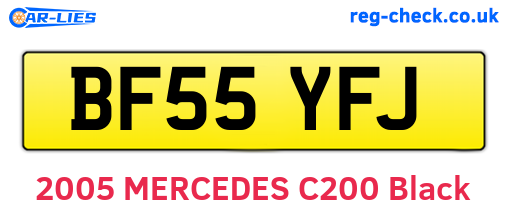 BF55YFJ are the vehicle registration plates.