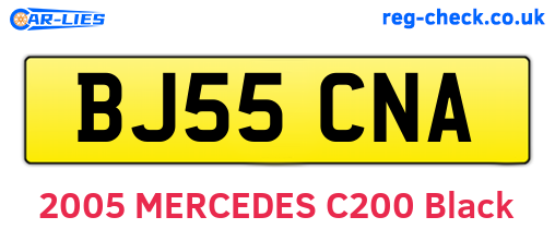 BJ55CNA are the vehicle registration plates.