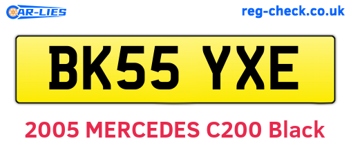 BK55YXE are the vehicle registration plates.
