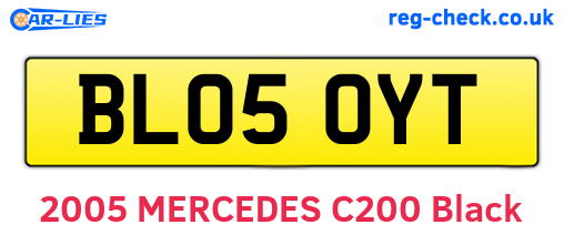 BL05OYT are the vehicle registration plates.