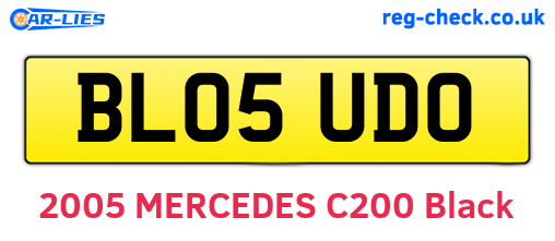 BL05UDO are the vehicle registration plates.