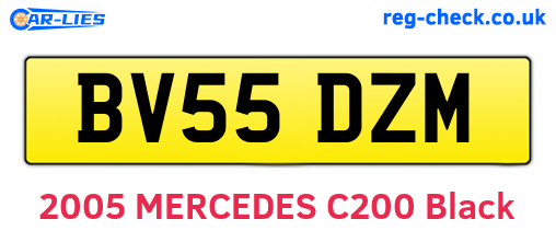 BV55DZM are the vehicle registration plates.