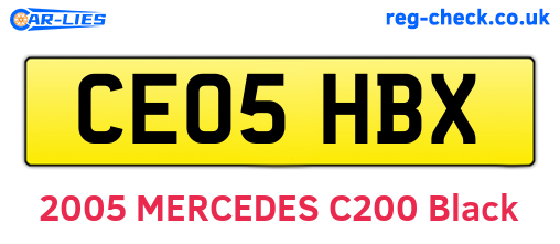 CE05HBX are the vehicle registration plates.