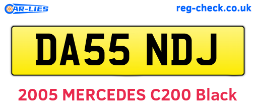 DA55NDJ are the vehicle registration plates.