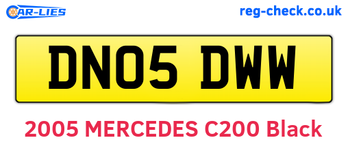 DN05DWW are the vehicle registration plates.