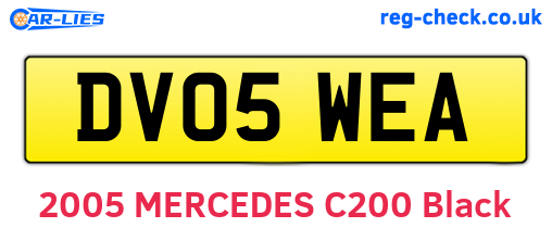 DV05WEA are the vehicle registration plates.