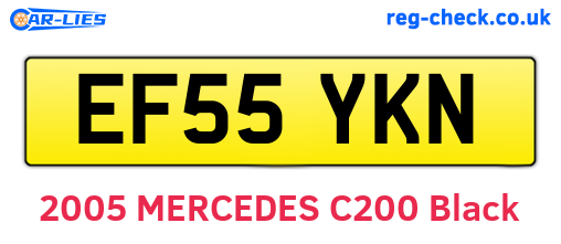 EF55YKN are the vehicle registration plates.