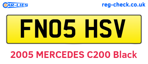 FN05HSV are the vehicle registration plates.
