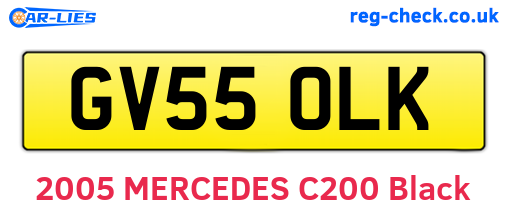 GV55OLK are the vehicle registration plates.