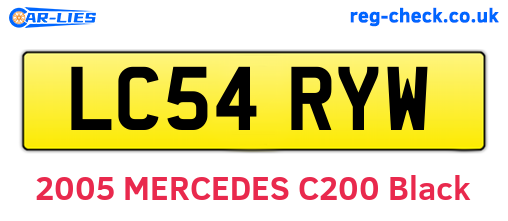 LC54RYW are the vehicle registration plates.
