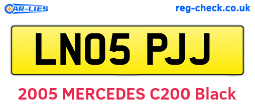 LN05PJJ are the vehicle registration plates.