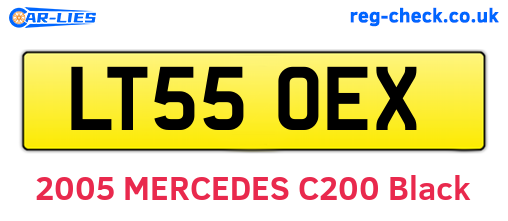 LT55OEX are the vehicle registration plates.