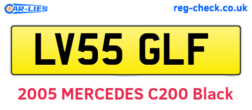 LV55GLF are the vehicle registration plates.