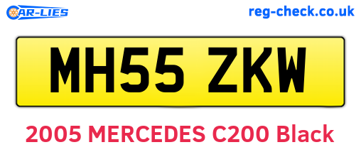 MH55ZKW are the vehicle registration plates.