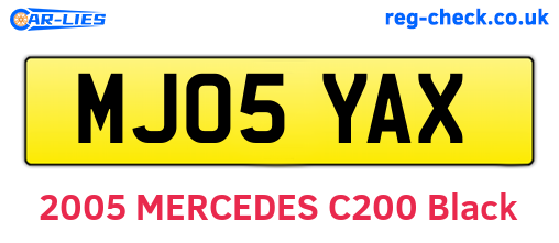 MJ05YAX are the vehicle registration plates.