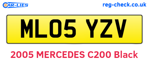 ML05YZV are the vehicle registration plates.