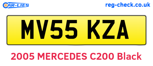 MV55KZA are the vehicle registration plates.