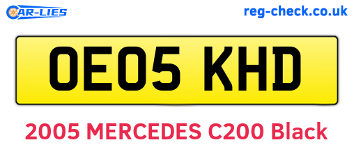OE05KHD are the vehicle registration plates.