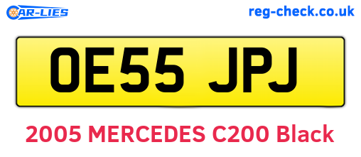 OE55JPJ are the vehicle registration plates.