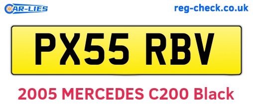 PX55RBV are the vehicle registration plates.