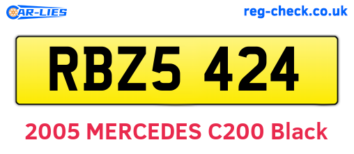 RBZ5424 are the vehicle registration plates.