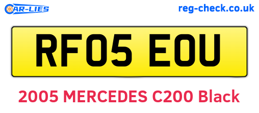 RF05EOU are the vehicle registration plates.