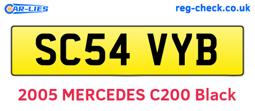 SC54VYB are the vehicle registration plates.