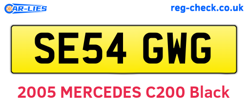 SE54GWG are the vehicle registration plates.