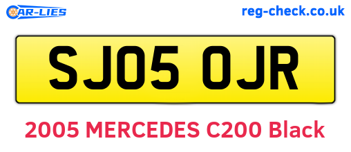 SJ05OJR are the vehicle registration plates.