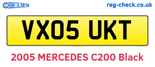 VX05UKT are the vehicle registration plates.